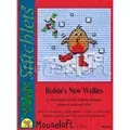 Image of Mouseloft Robin's New Wellies Christmas Card Making Christmas Cross Stitch Kit