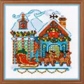 Image of RIOLIS Cabin with Sleigh Christmas Cross Stitch Kit