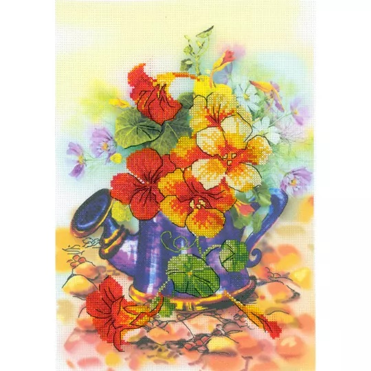 Image 1 of RIOLIS Garden Watering Can Cross Stitch Kit