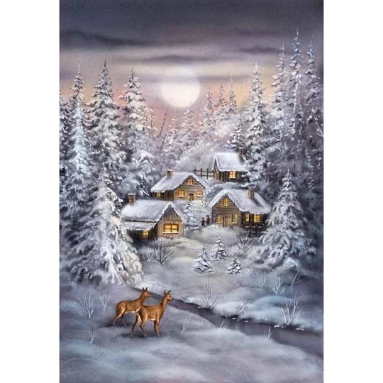 Image 1 of Grafitec Winter Village Tapestry Canvas