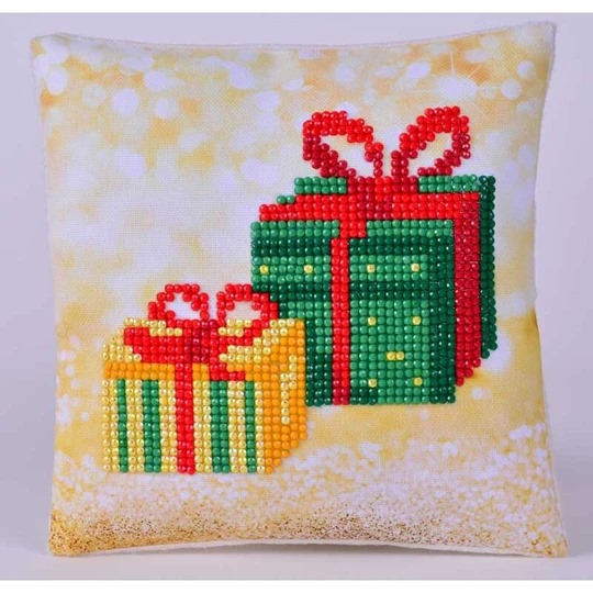 Image 1 of Needleart World Christmas Gifts Pillow Diamond Dotz Craft Kit