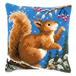 Vervaco Squirrel in Winter Cushion Christmas Cross Stitch Kit