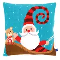 Image of Vervaco Happy Santa Cushion Christmas Cross Stitch Kit