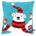 Image of Vervaco Happy Christmas Bear Cushion Cross Stitch Kit