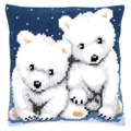 Image of Vervaco Polar Bears Cushion Christmas Cross Stitch Kit