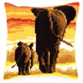 Image of Vervaco Elephants Cushion Cross Stitch Kit