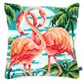 Image of Vervaco Flamingos Cushion Cross Stitch Kit