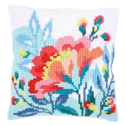 Vervaco Bright Flowers Cushion Cross Stitch Kit