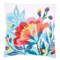 Image of Vervaco Bright Flowers Cushion Cross Stitch Kit