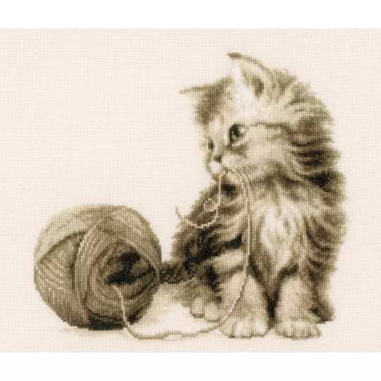 Image 1 of Vervaco Kitten and Wool Cross Stitch