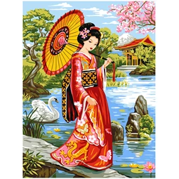Grafitec Geisha Garden Tapestry Canvas