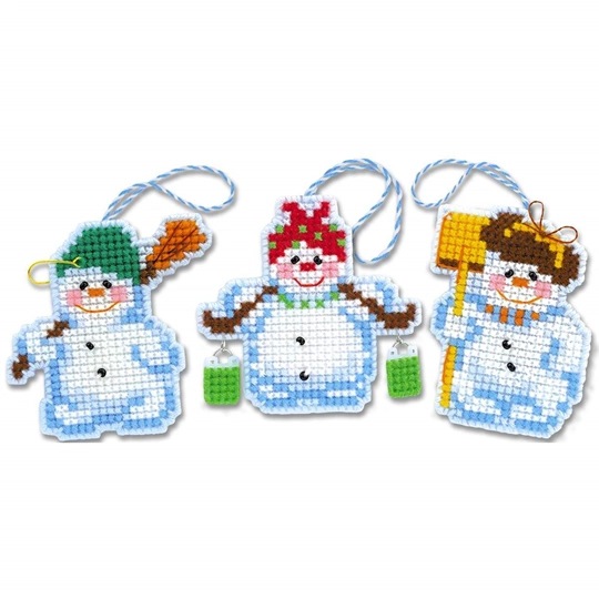 Image 1 of RIOLIS Snowman Ornaments Christmas Cross Stitch Kit