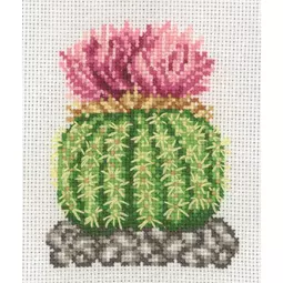 Permin Cactus with Pink Flower Cross Stitch Kit