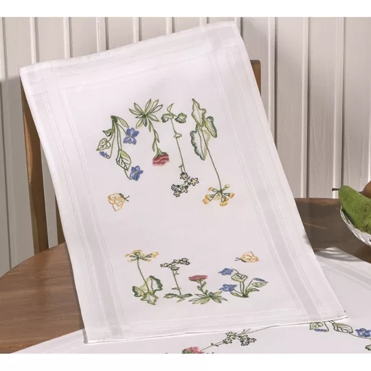 Image 1 of Permin Almond Flower Runner Embroidery Kit