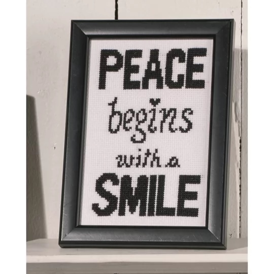 Image 1 of Permin Peace Smile Cross Stitch Kit
