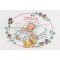 Image of Permin Baby Girl and Violets Cross Stitch Kit