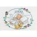Image of Permin Baby Boy and Violets Cross Stitch Kit