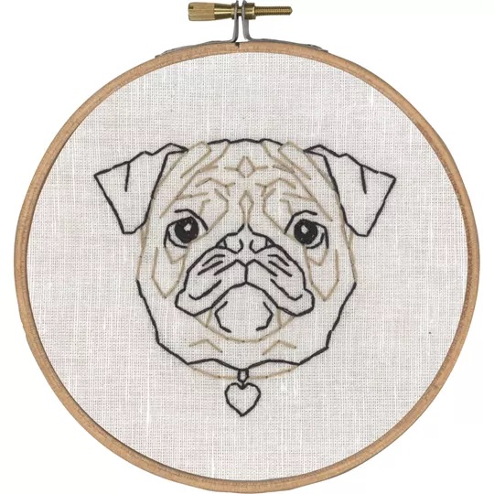 Image 1 of Permin Geo-Pug Embroidery Kit