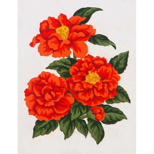 Image 1 of Grafitec Red Zinnias Tapestry Canvas