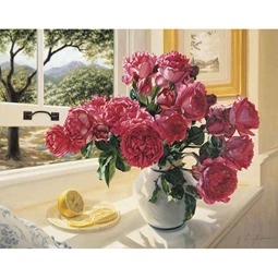 Grafitec Roses by the Window Tapestry Canvas