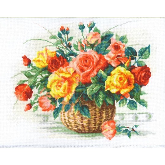 Image 1 of RIOLIS Basket with Roses Cross Stitch Kit