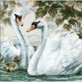 Image of RIOLIS White Swans Cross Stitch Kit