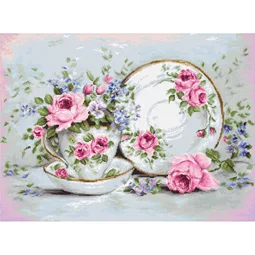 Luca-S Trio with Blooms Cross Stitch Kit