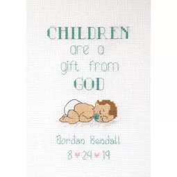 Janlynn Gift From God Birth Sampler Birth Sampler Cross Stitch Kit