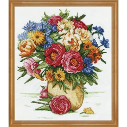 Design Works Crafts Majestic Floral Cross Stitch Kit