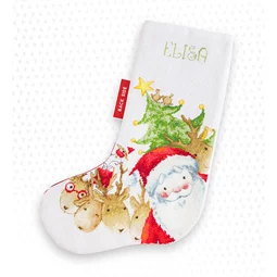 Luca-S Santa &amp; Reindeer Stocking Christmas Cross Stitch Kit