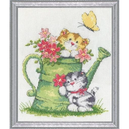 Design Works Crafts Watering Can Cats Cross Stitch Kit