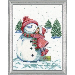 Design Works Crafts Red Hat Snowman Christmas Cross Stitch Kit