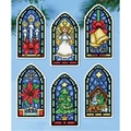 Image of Design Works Crafts Stained Glass Ornaments Christmas Cross Stitch Kit