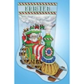 Image of Design Works Crafts Santa Train Stocking Christmas Cross Stitch Kit