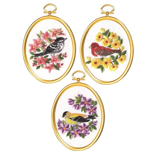 Image 1 of Janlynn Warblers and Finches Embroidery Kit