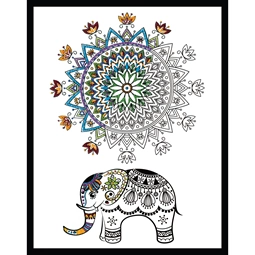 Design Works Crafts Zenbroidery - Elephant Mandala Embroidery Fabric
