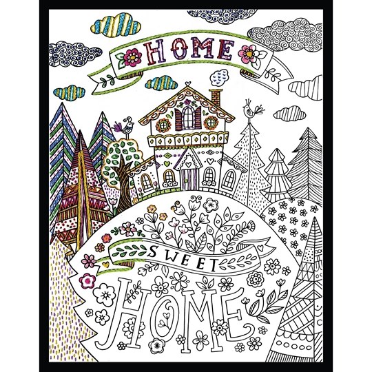 Image 1 of Design Works Crafts Zenbroidery - Our Home Sweet Home Embroidery Fabric