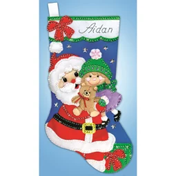 Design Works Crafts Santa with Girl Stocking Christmas Craft Kit