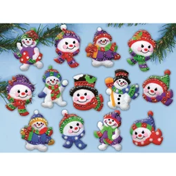 Design Works Crafts Jolly Snowman Ornaments Christmas Craft Kit