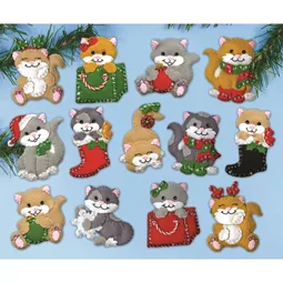 Design Works Crafts Holiday Cats Ornaments Christmas Craft Kit