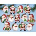 Image of Design Works Crafts Joyful Santa Ornaments Christmas Craft Kit