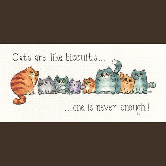 Image 1 of Heritage Cats &amp; Biscuits - Evenweave Cross Stitch Kit