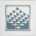 Image of Permin Bird-Fish in Grey Blue Cross Stitch Kit
