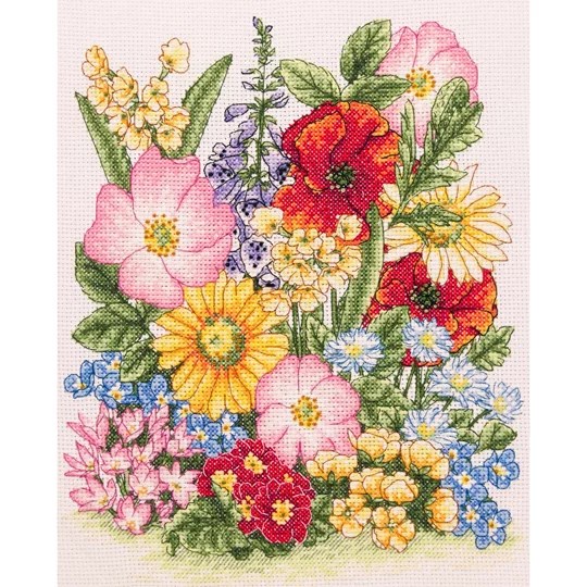 Image 1 of Anchor Meadow Flowers Cross Stitch Kit