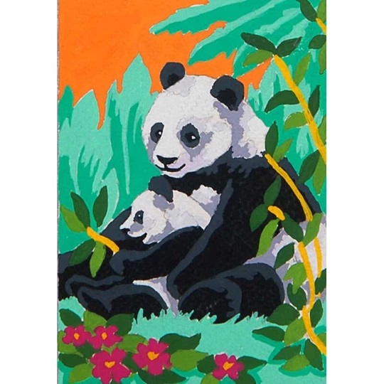 Image 1 of Grafitec Panda and Cub Tapestry Canvas