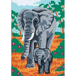 Grafitec Elephant and Calf Tapestry Canvas
