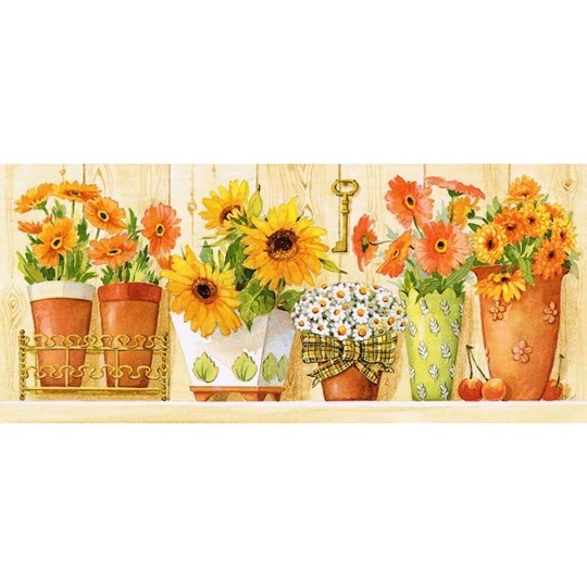Image 1 of Grafitec Sunflowers and Daisies Tapestry Canvas