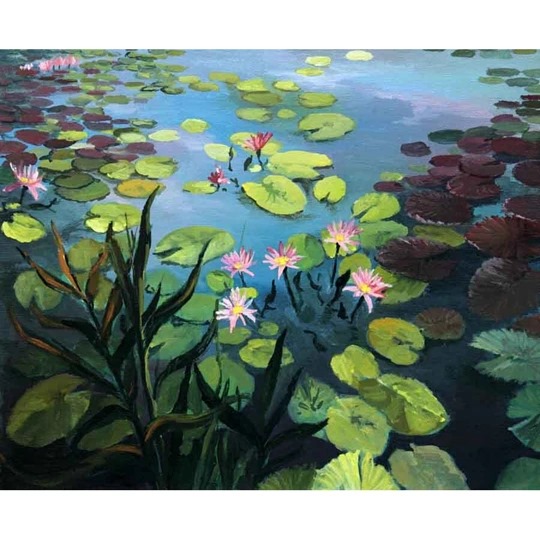 Image 1 of Grafitec Lily Pond Tapestry Canvas