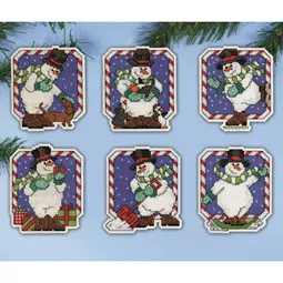 Design Works Crafts Candy Cane Snowman Ornaments Christmas Cross Stitch Kit