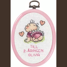 Permin Baby Girl Mini 2 Birth Sampler Cross Stitch Kit